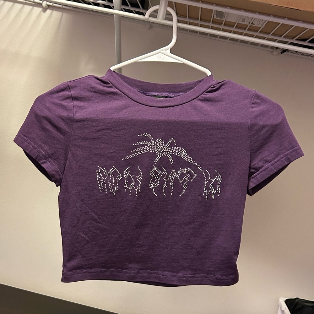 Purple Spider Crop Top